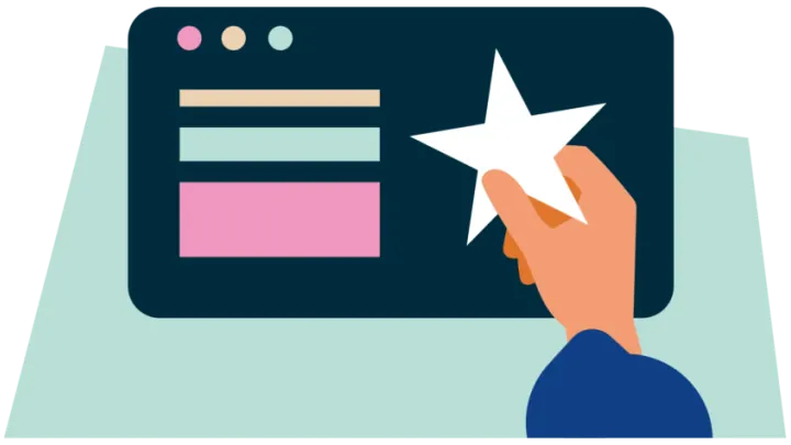 Illustrazione di un annuncio di lavoro messo in evidenza con una stella