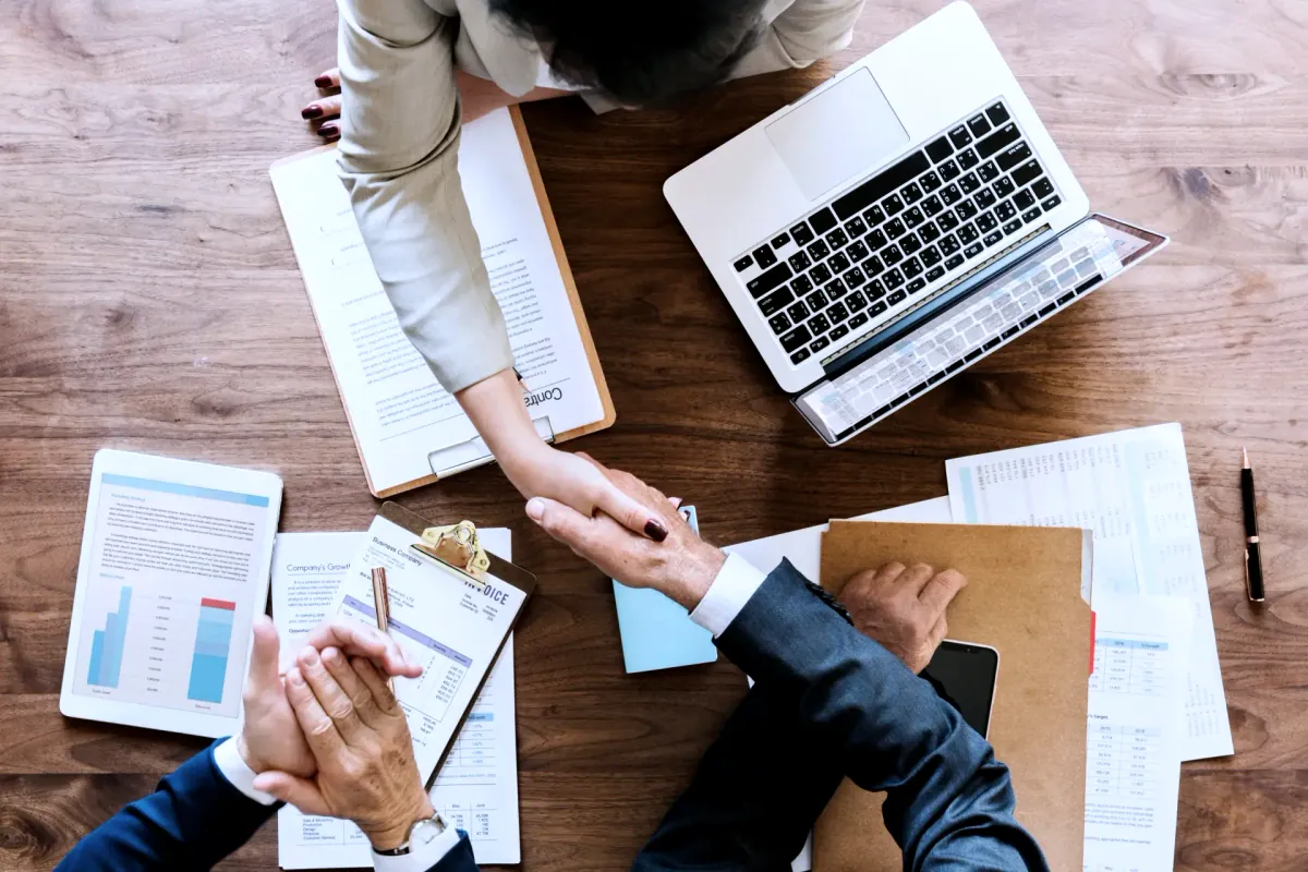 Handshake at the end of a selection interview